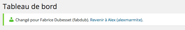 Revenir à - User Switching