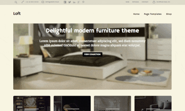 La sidebar WordPress du thème Loft.
