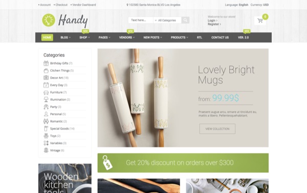 Le template WordPress eCommerce Handy