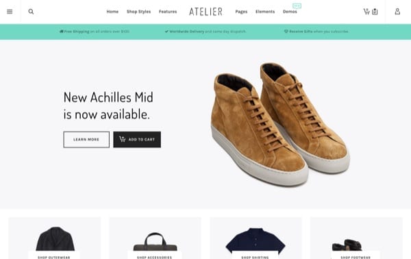 Atelier, un thème WordPress eCommerce