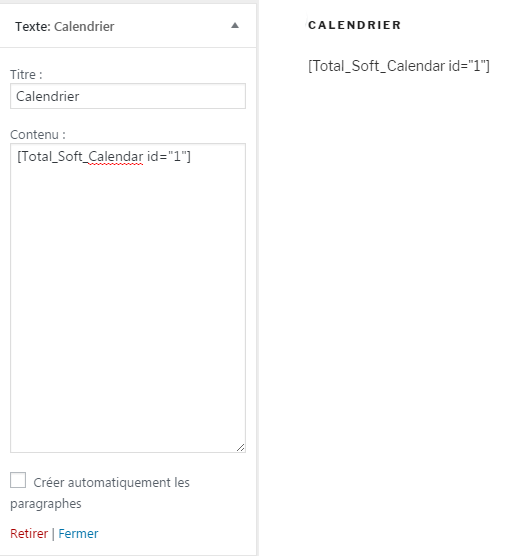 shortcode widget wpmarmite