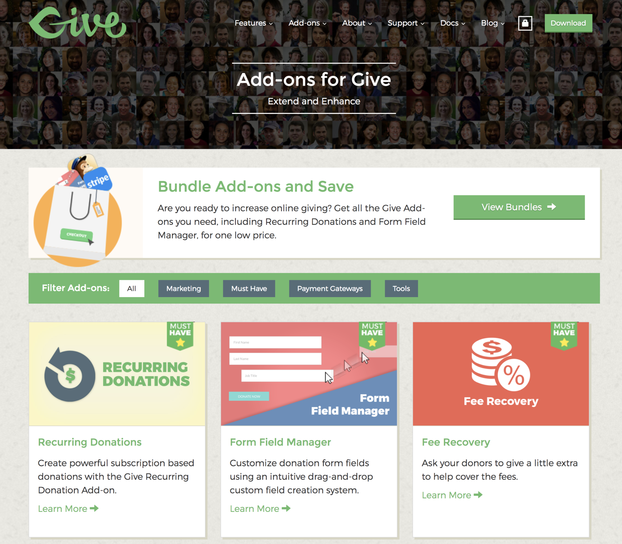 Les addons de GiveWP