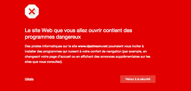 Ecran rouge de Google Chrome