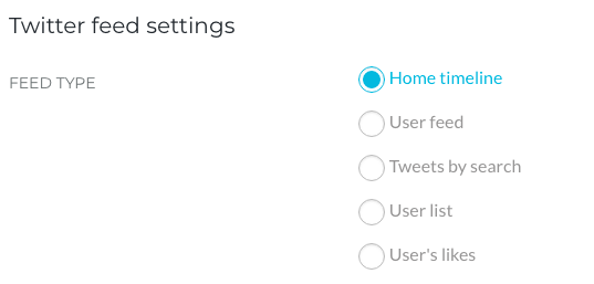 Choix du type de flux Twitter