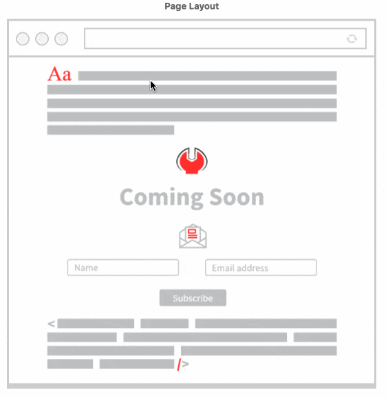 Page builder de Minimal Coming Soon builder