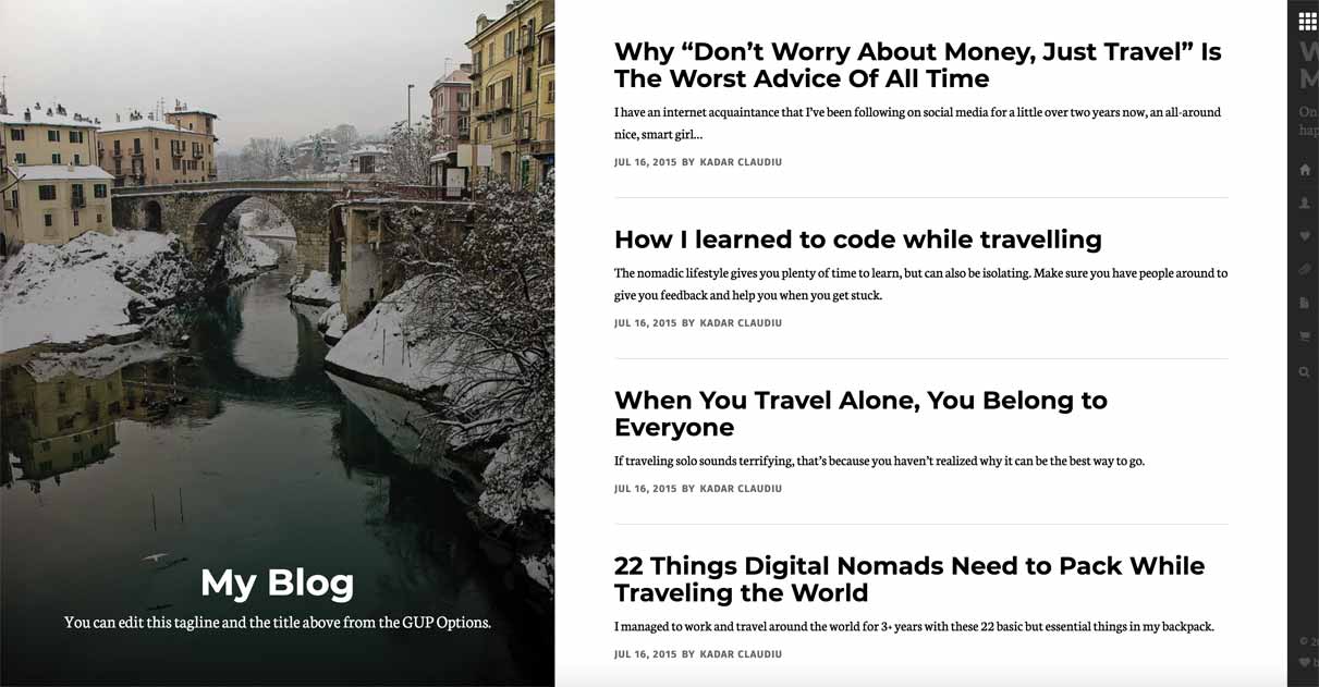 Grace Under Pressure est un thème pour blogueurs en 2 colonnes