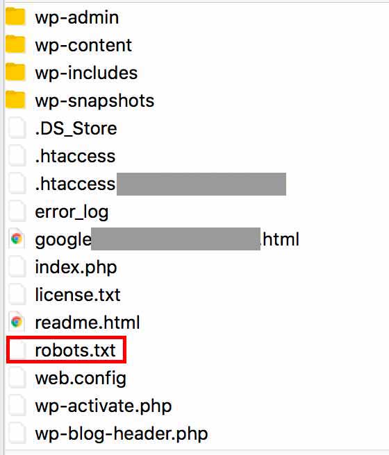Le fichier robots.txt sur votre serveur.