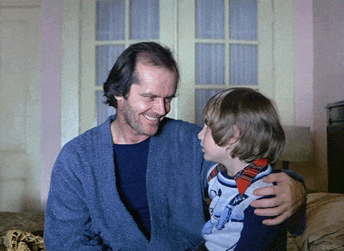 Jack Nicholson et un enfant dans Shining.