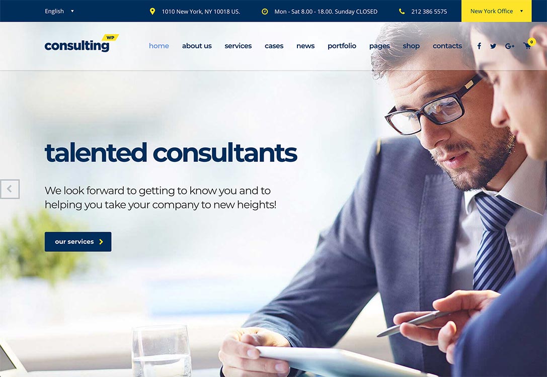 La Home page de Consulting