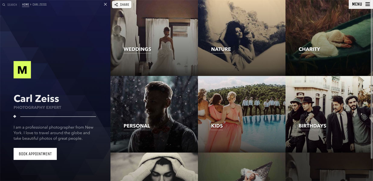 Photography theme WordPress