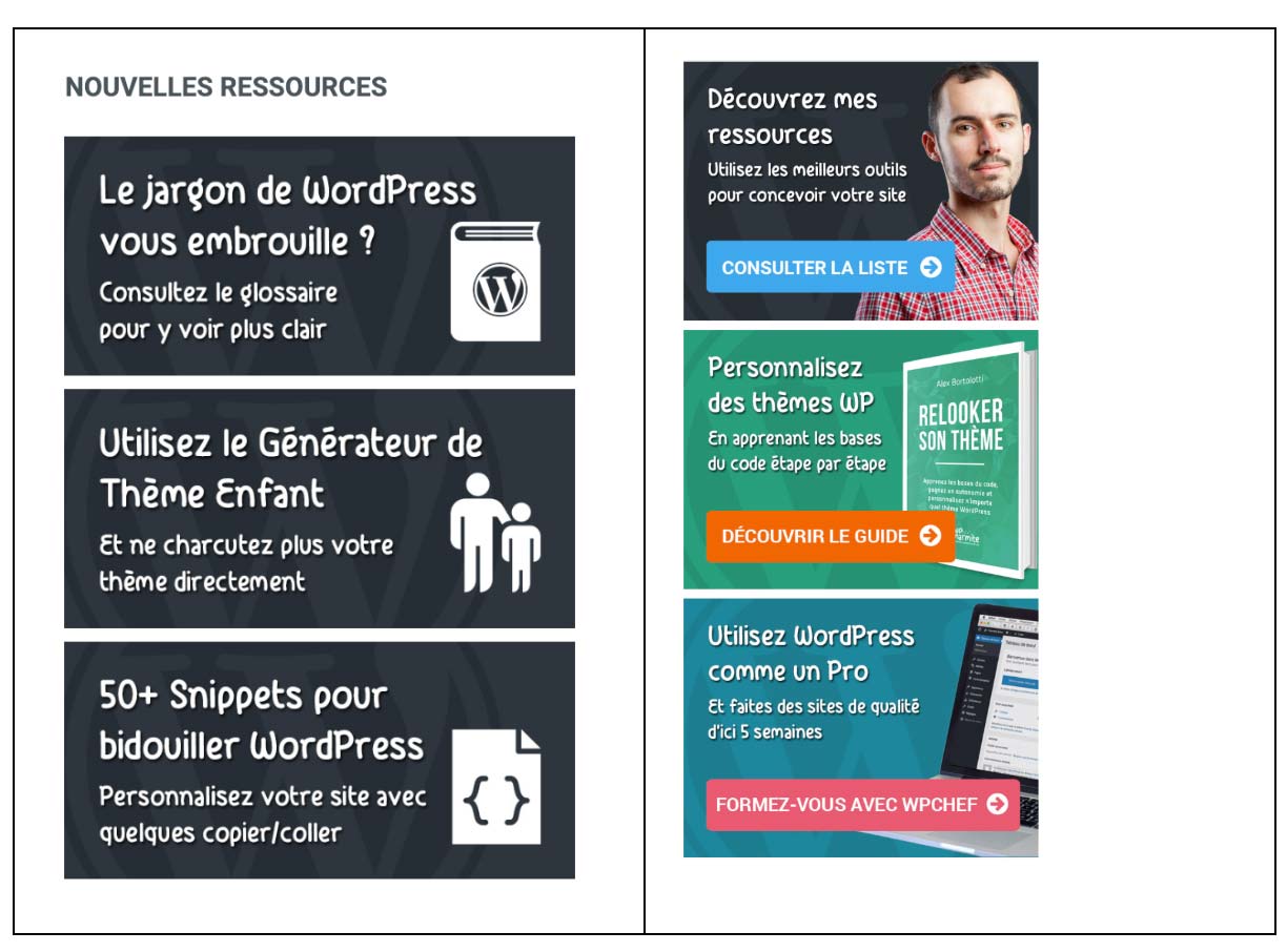 Bannières du site WP Marmite