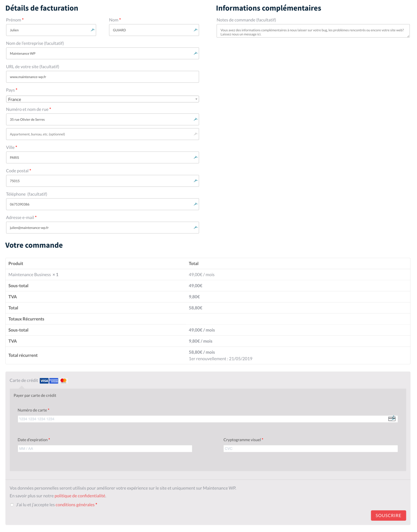 snippet commande woocommerce WPMarmite