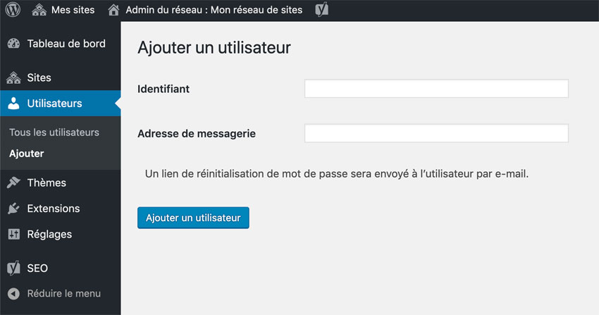 Ajouter un utilisateur sur une installation multisite WordPress