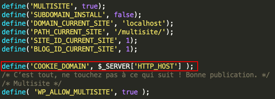 Code en cas de bug des cookies