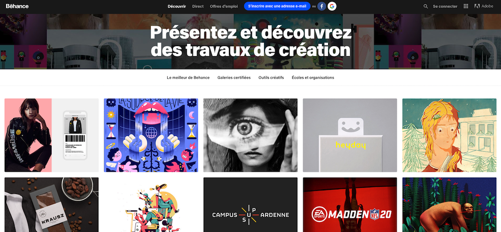 Allez chercher l'inspiration pour le web design de votre blog sur la plateforme d'Adobe, Behance