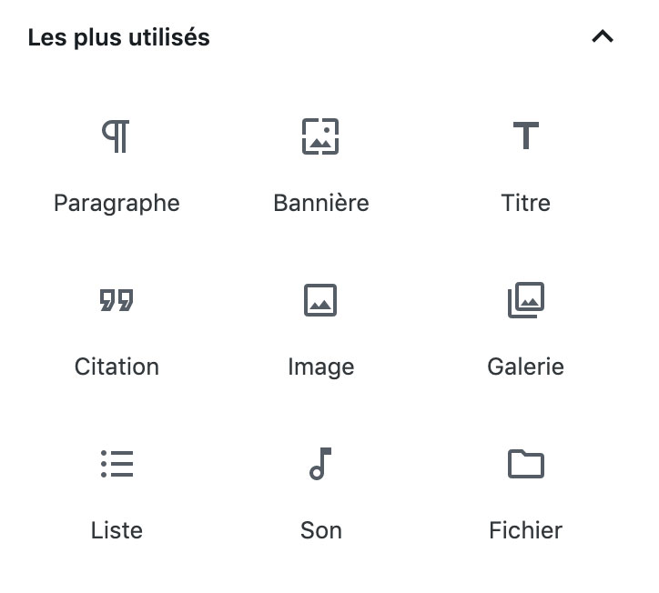 Les blocs Gutenberg les plus utilisés