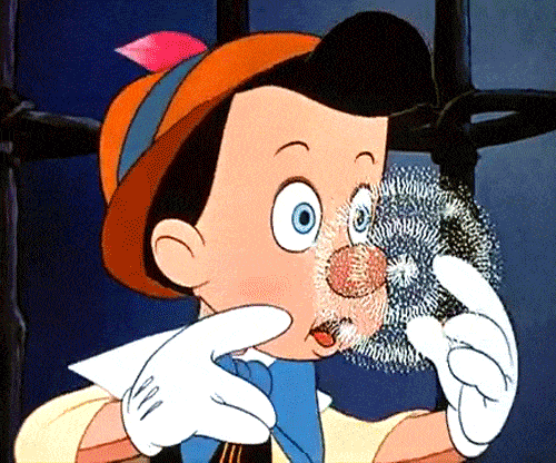 Le nez de Pinocchio s'allonge