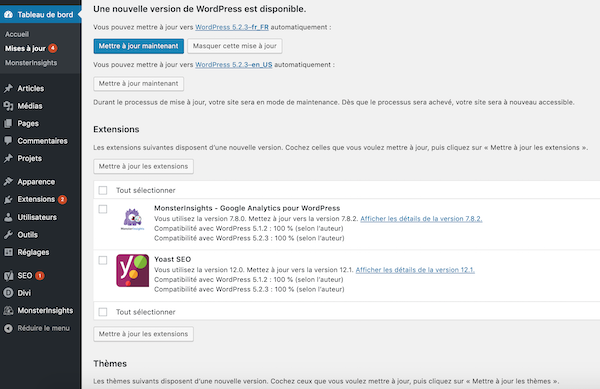 Maintenance WordPress : réalisez régulièrement les mises à jour