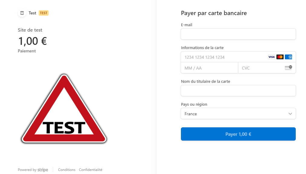 WP Simple Pay test formulaire de paiement