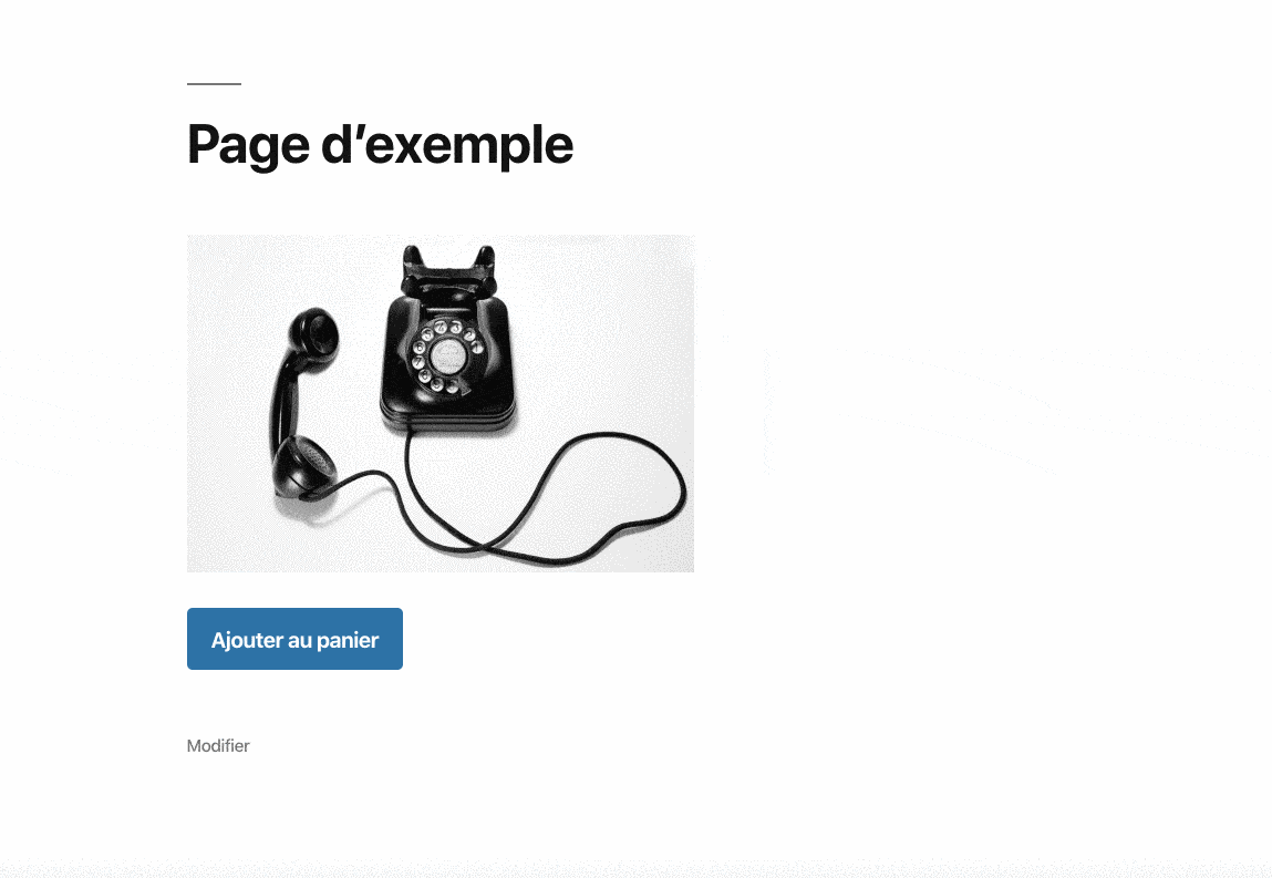 Intégration du code en page.