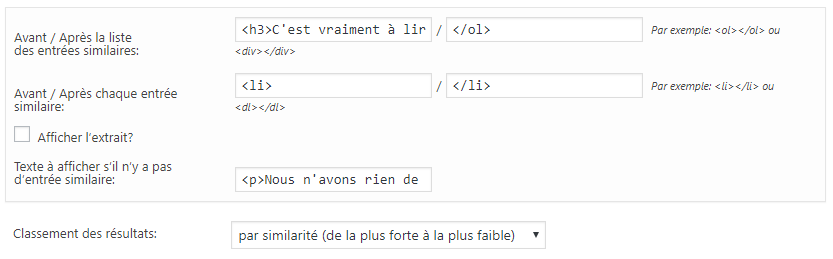 comment paramétrer YARPP plugin articles relatifs WP