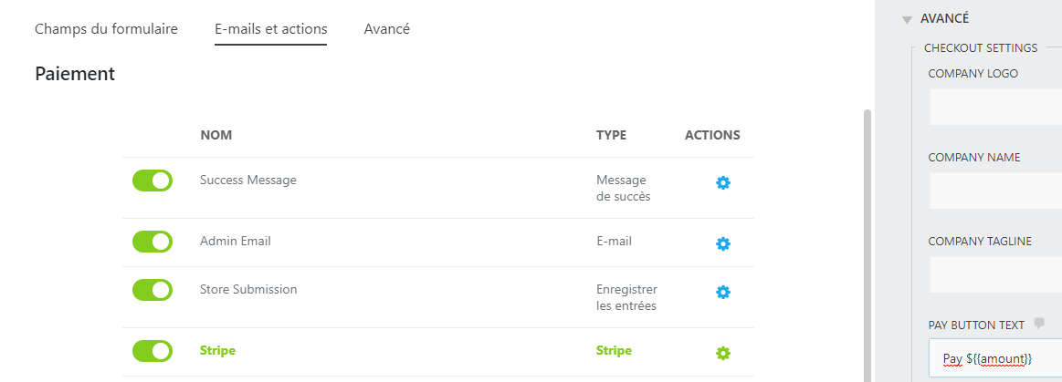Ninja Forms comment changer le texte du bouton
