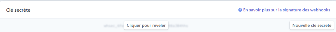 Stripe découvrir la clé secrète webhook