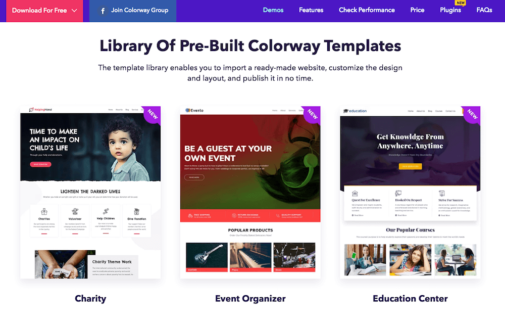 Colorway Pro est un thème adapté au célèbre page builder