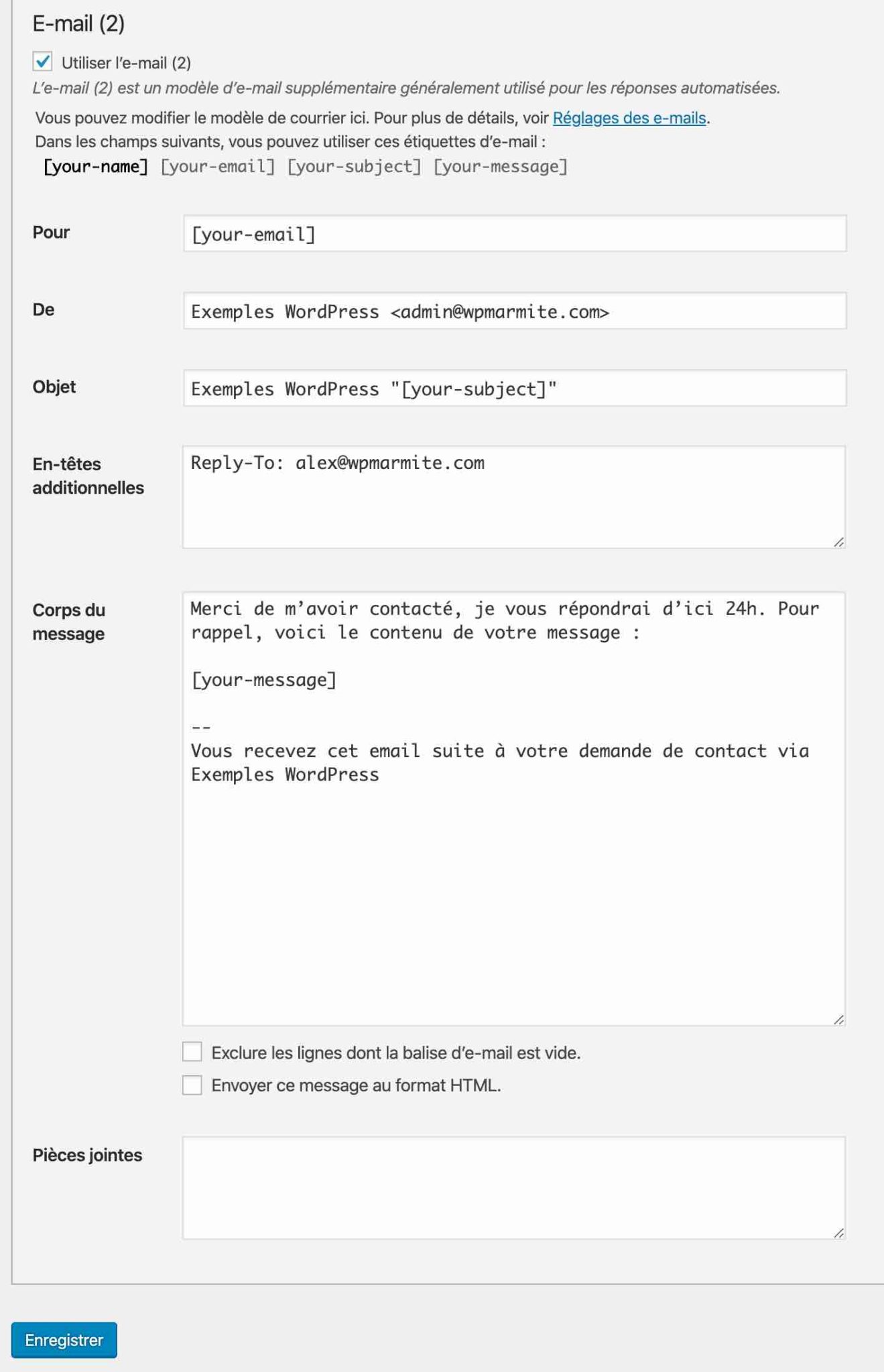 Email 2 de CF7