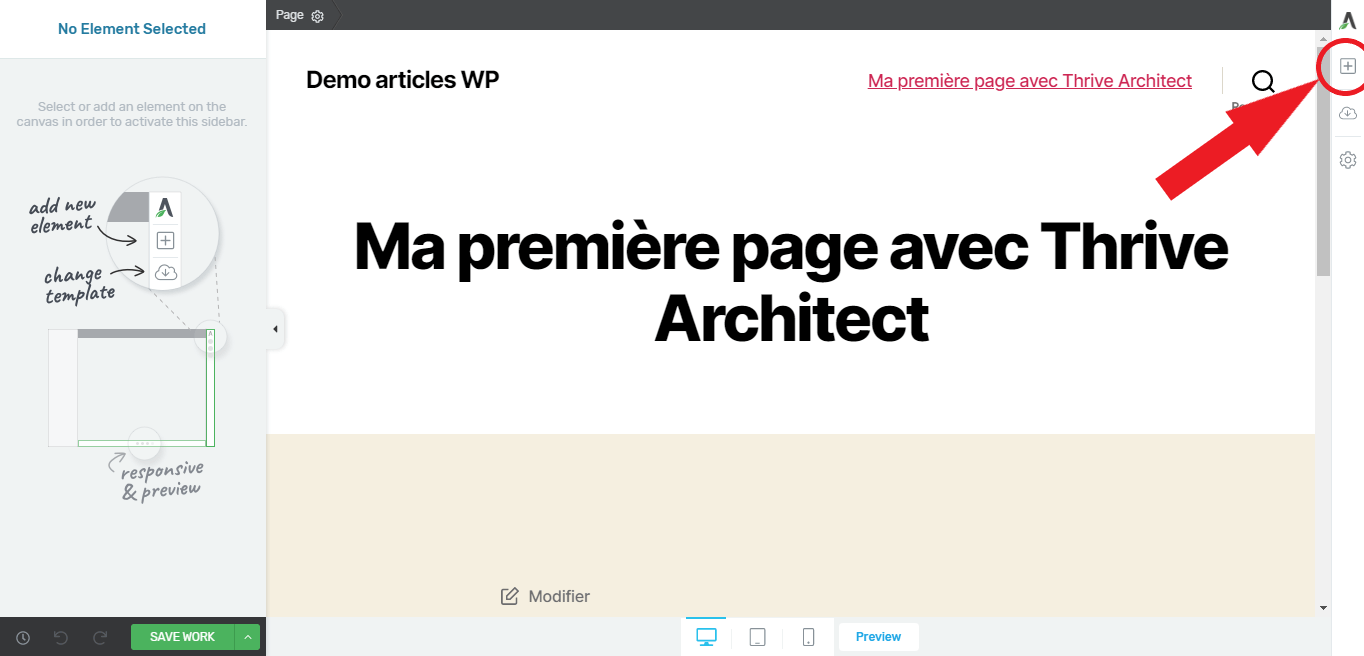faire apparaitre les modules en cliquant sur le plus à droite