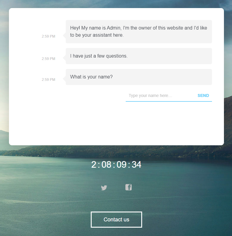 The WP Maintenance Mode chatbot option