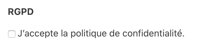 Champ RGPD