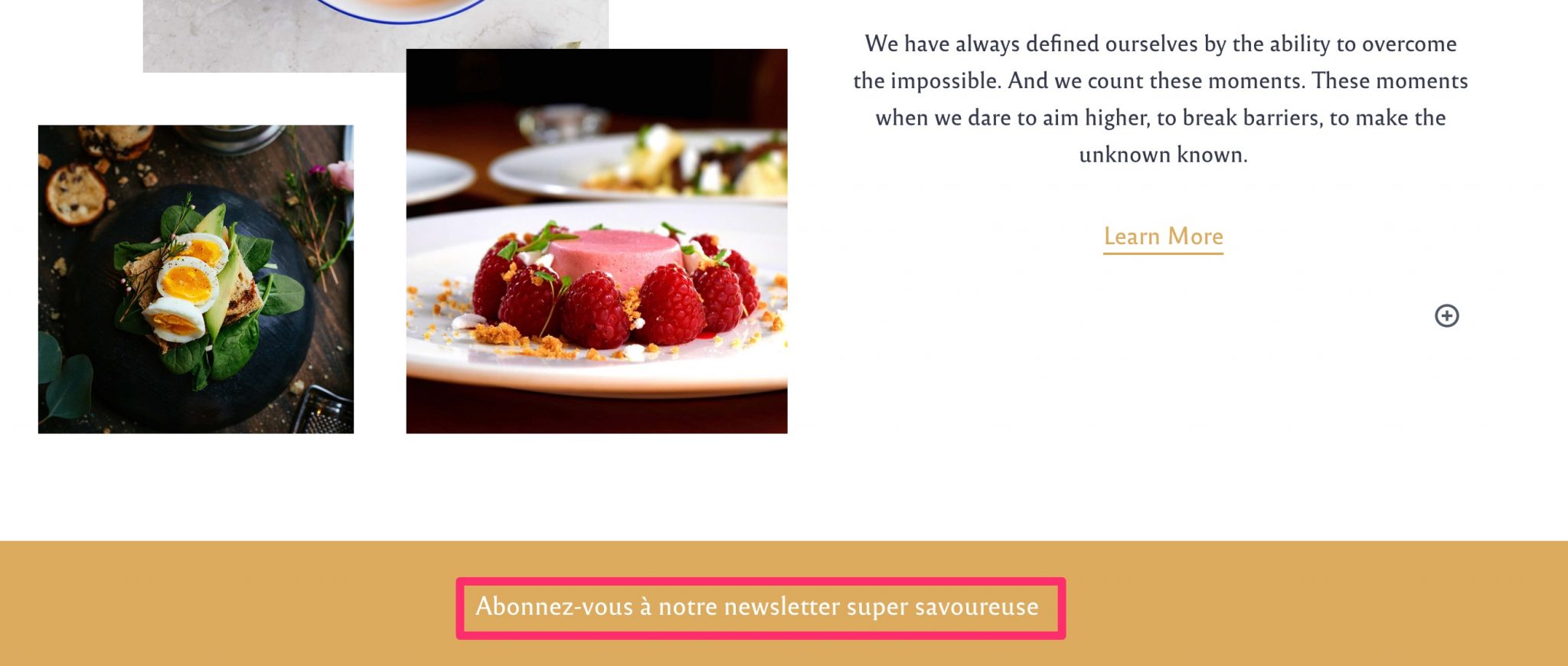 Announcement Bar Block sur Rosa 2