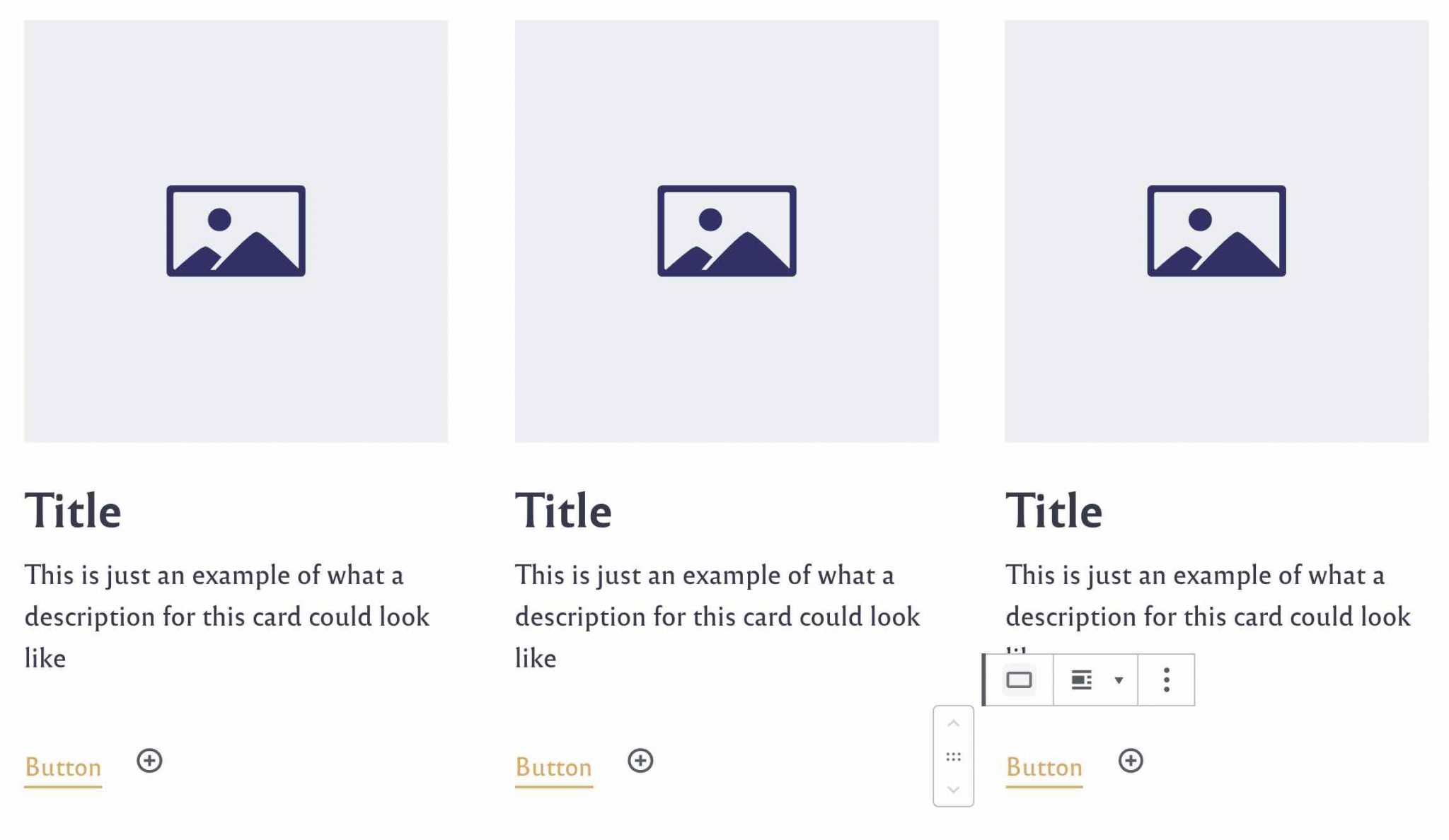 Aperçu visuel du bloc Card Collections
