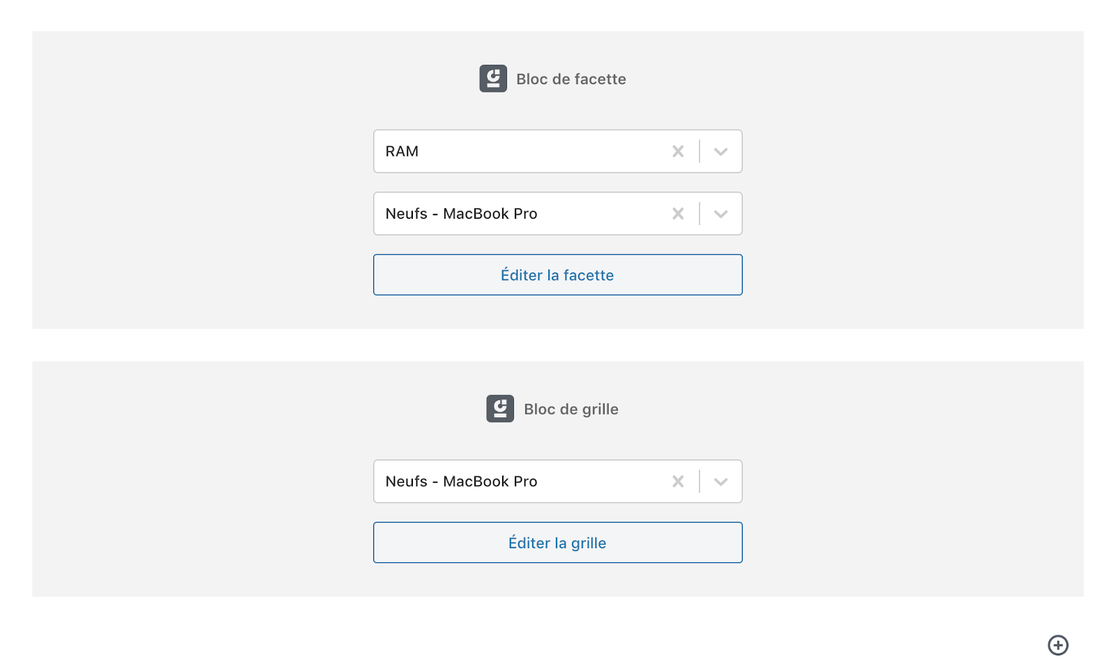 Bloc Gutenberg de facette et de grille sur WP Grid Builder.