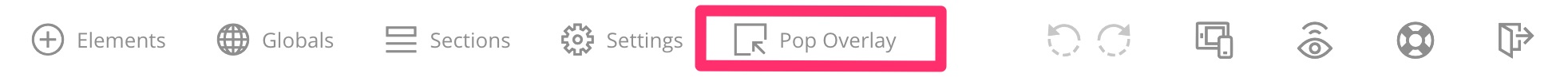 Pop Overlay menu