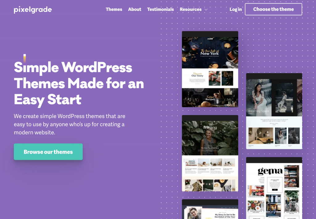 Pixelgrade homepage