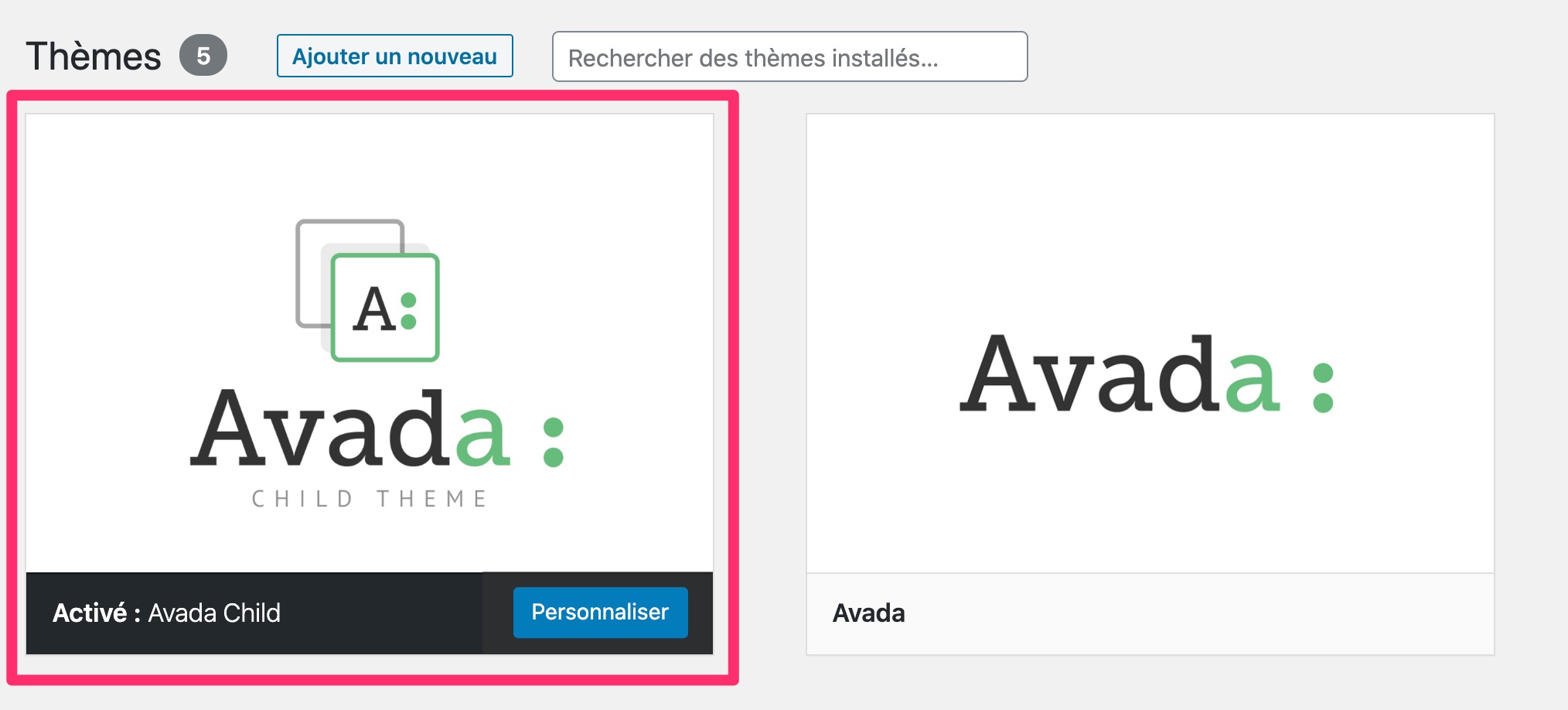 Le Child Theme d'Avada