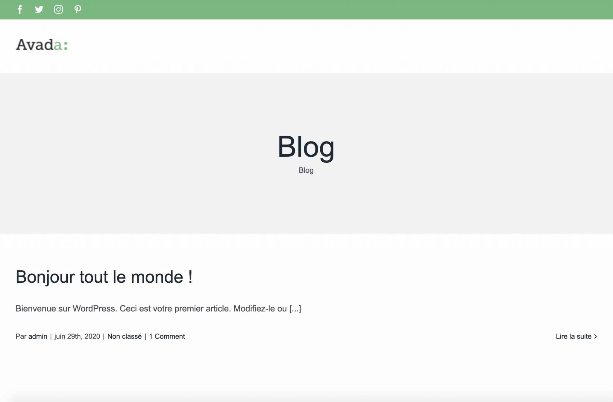 Avada en front-end