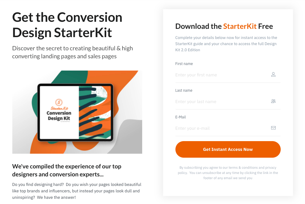 OptimizePress landing page example