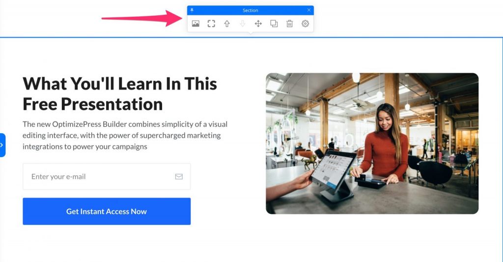page builder sections