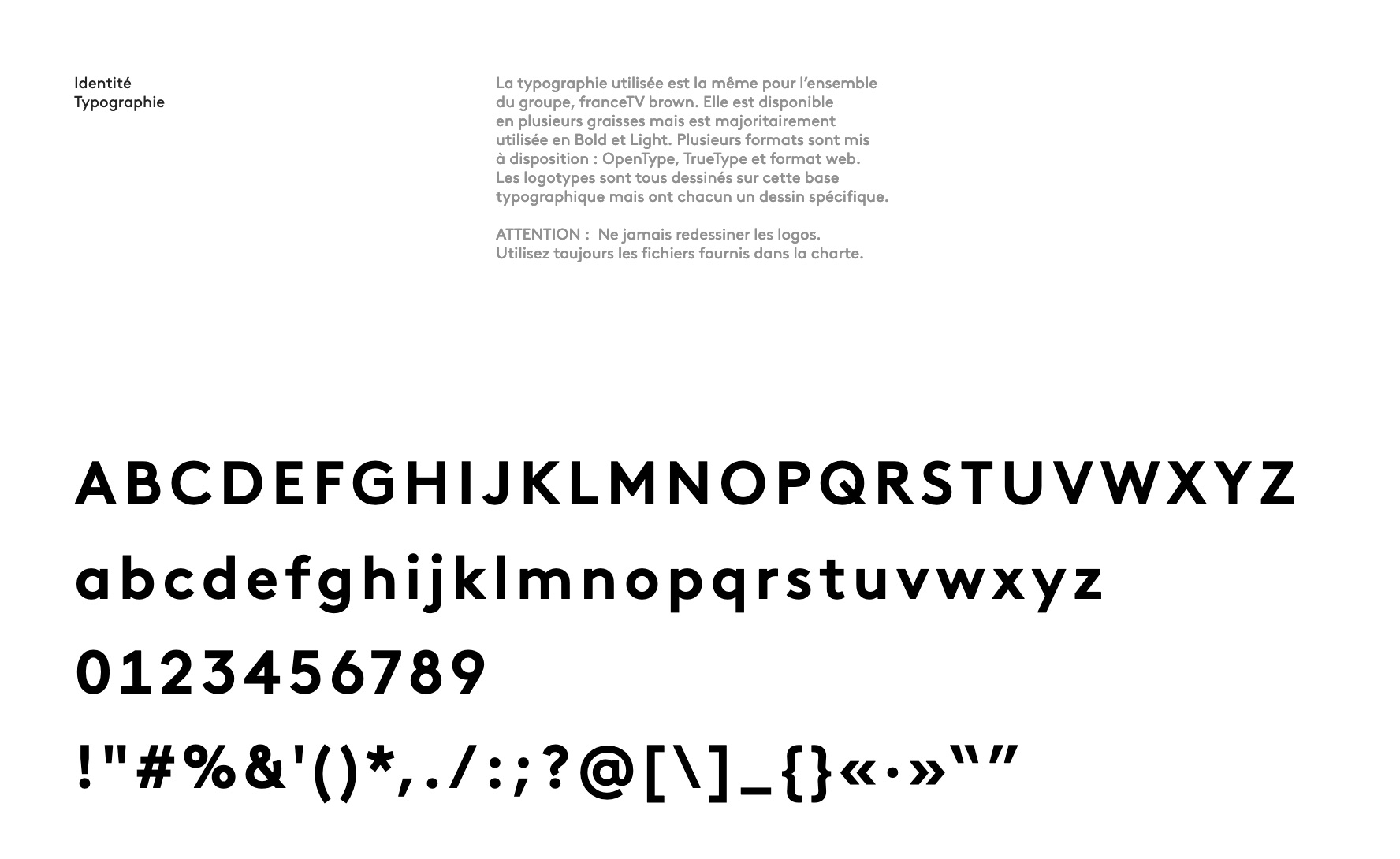 La typographie de la charte graphique de France TV
