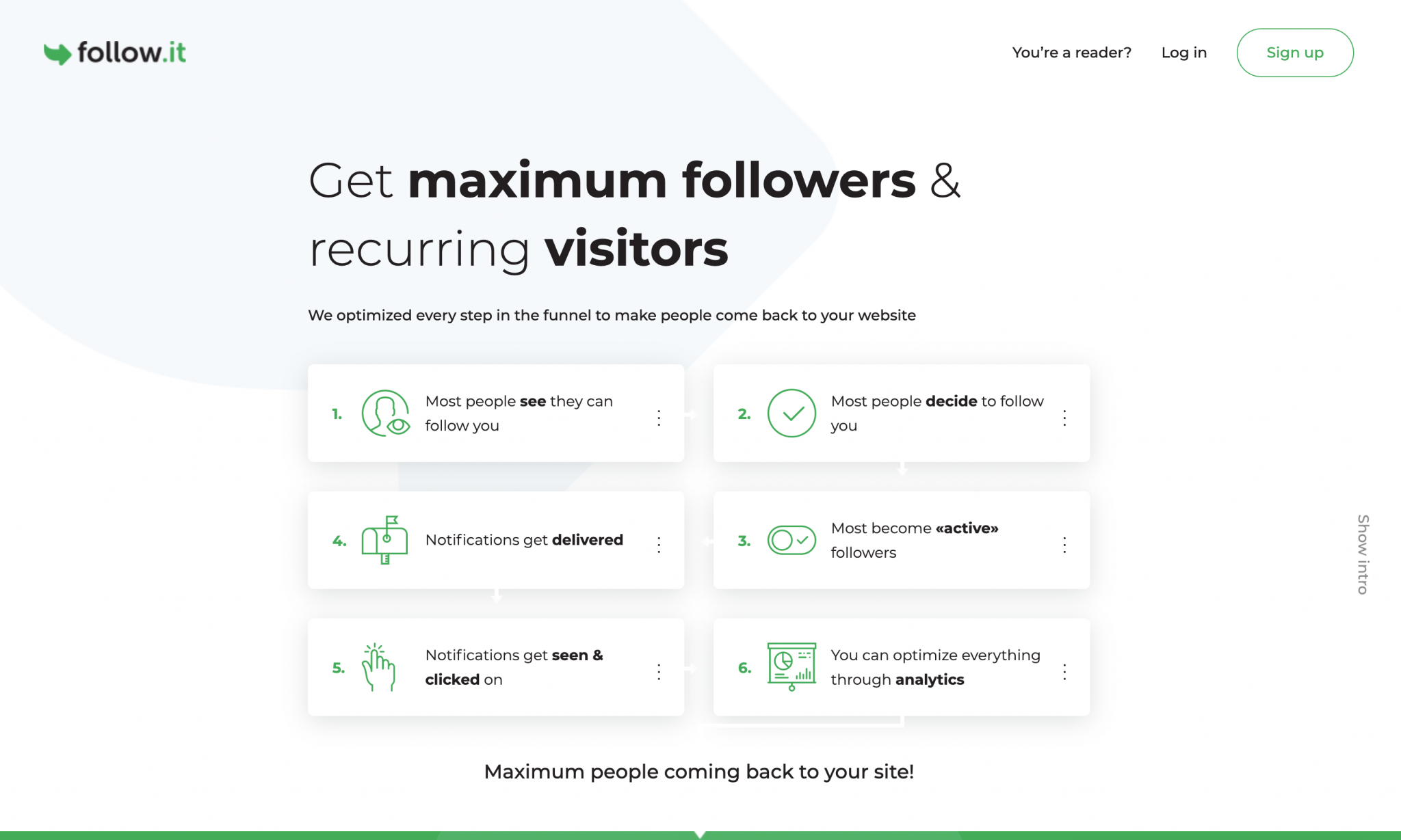follow.it website's homepage