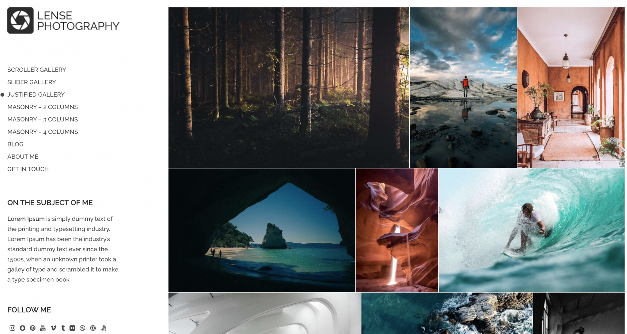 lense photography innovative wordpress theme