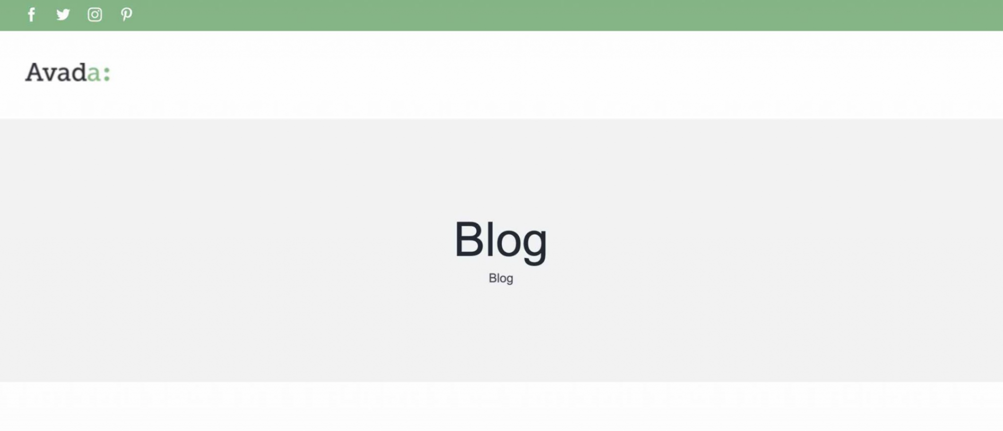 Avada front end blog page