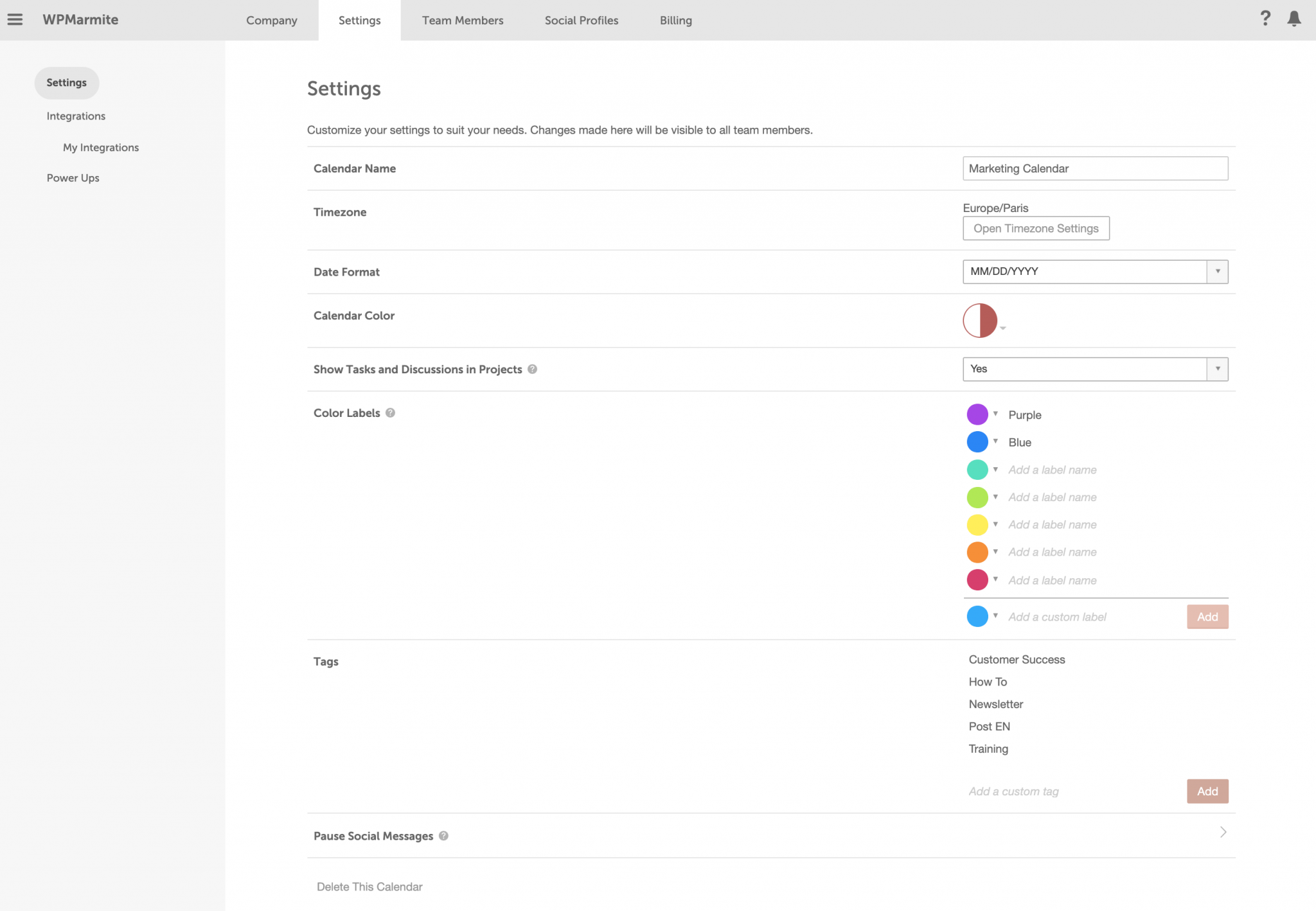 coschedule calendar settings