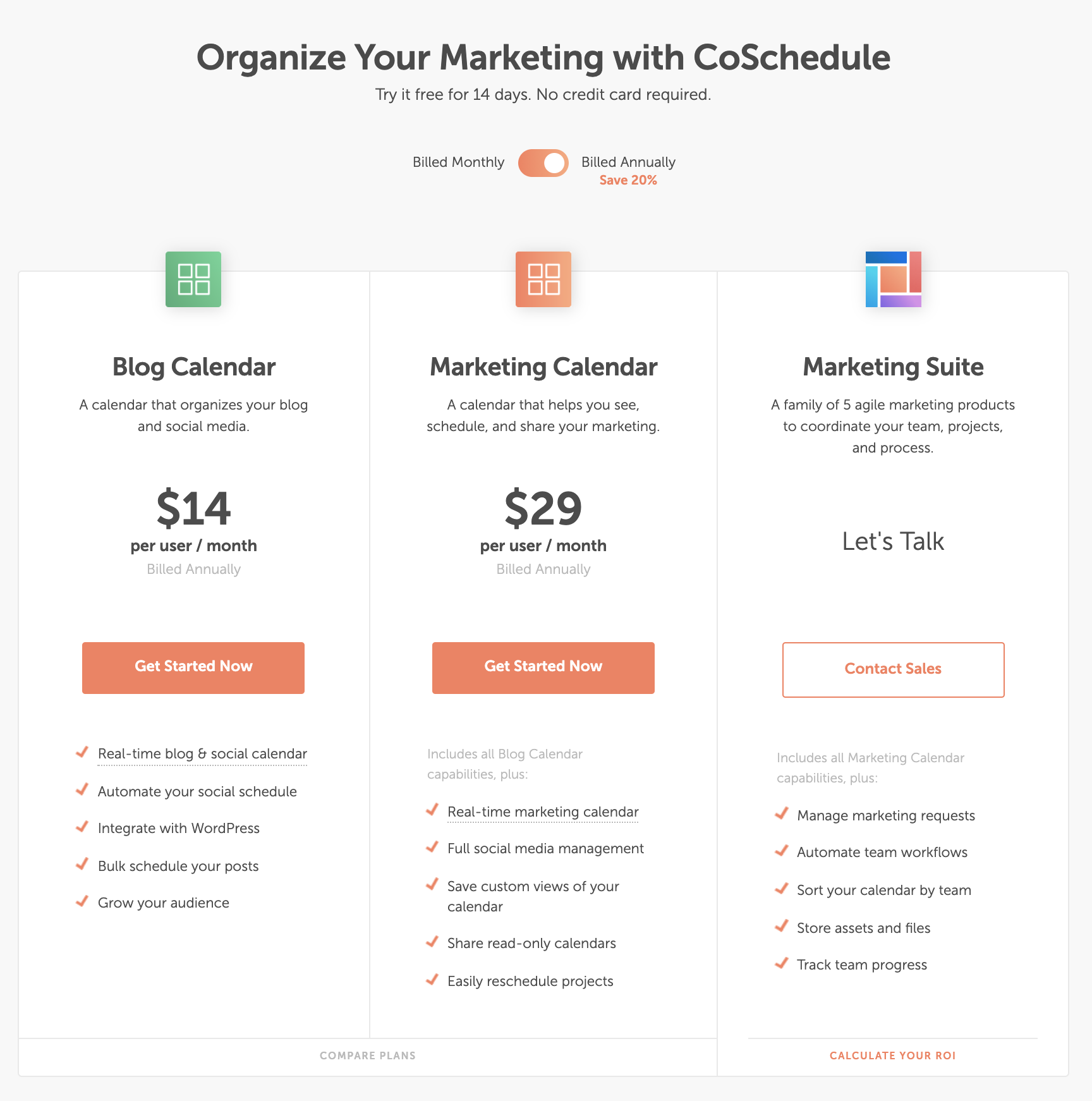 tarifs de coschedule