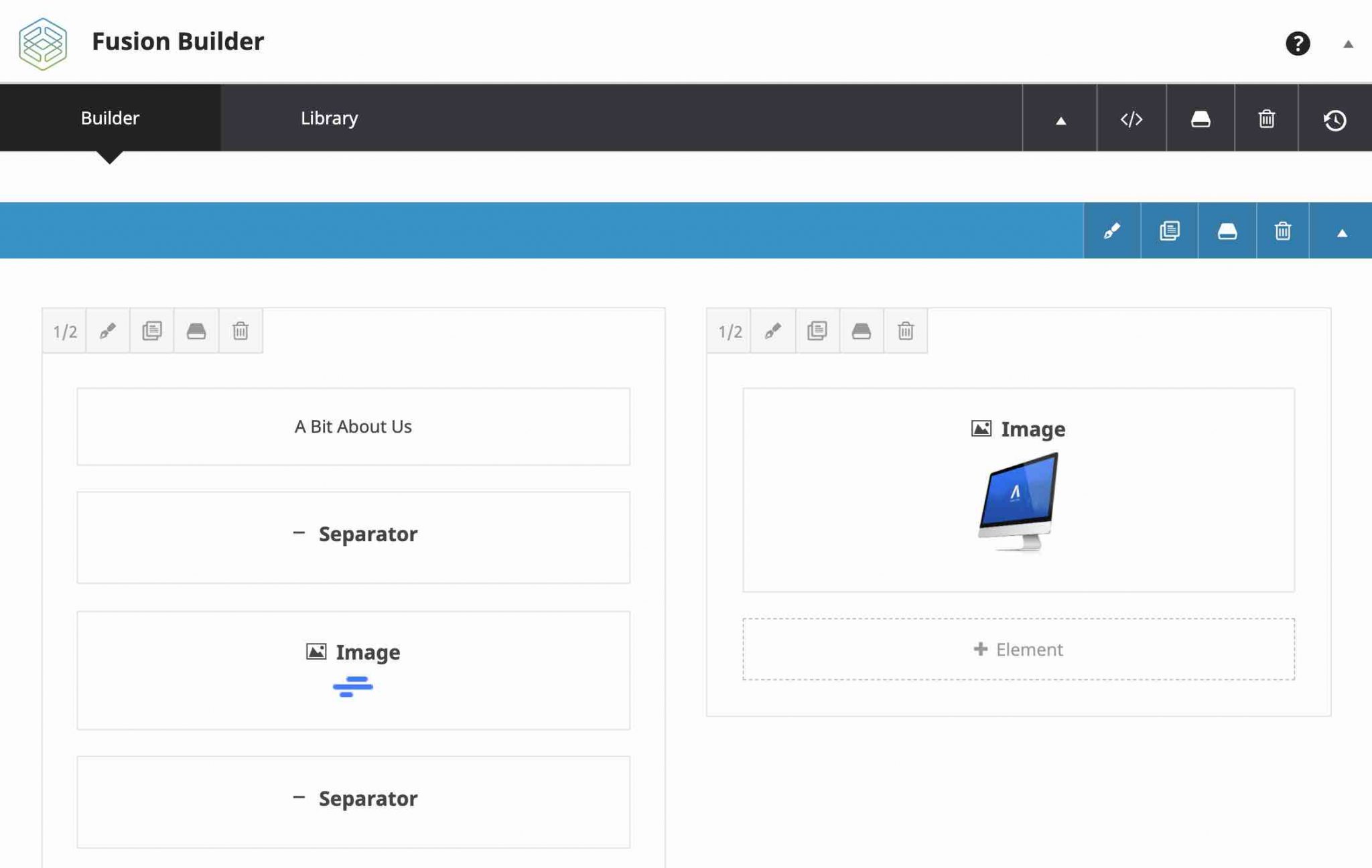 Avada fusion builder back end