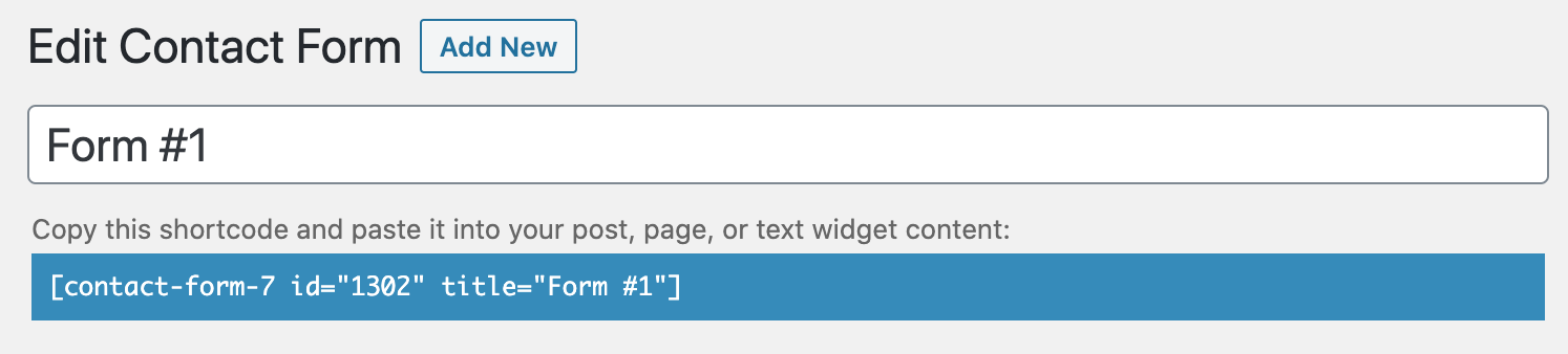 shortcode contact form 7