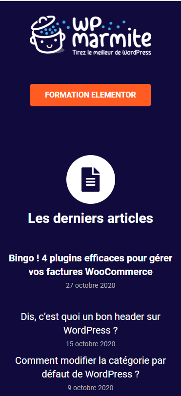 exemple de page de ressources type linktr.ee faite avec Elementor sur WordPress